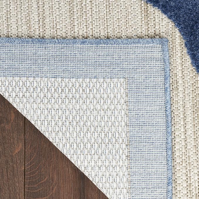 Nourison Home Aloha Blue Grey 5'3" x 7'5" Area Rug - Easy Clean, Non Shedding, Bed Room, Living Room, Dining Room, Kitchen (5' x 8')