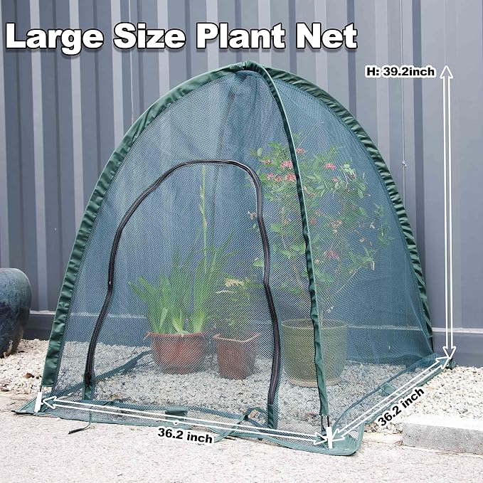 Pop up Gardening Net Cover,36x36x39 inch Pack of 3 Pest Guard Cover for Vegetables Fruits Durable Plant Gardening Net Pop-Up Chicken Pen for Small Animals Outdoor Run and Pet Enclosure