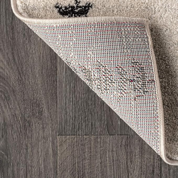 JONATHAN Y Zaina Moroccan Beni Souk Cream/Black Indoor Area Rug, 8x10, Contemporary, Modern, Easy-Cleaning for Living Room, Bedroom, Kitchen, Pet Friendly, Non-Shedding (MOH203A-8)