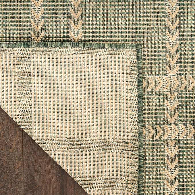 Nourison Home Horizon Indoor/Outdoor Green 2' x 6' Area Rug - Easy Clean, Non Shedding, Bed Room, Living Room, Dining Room, Kitchen (6' Runner)