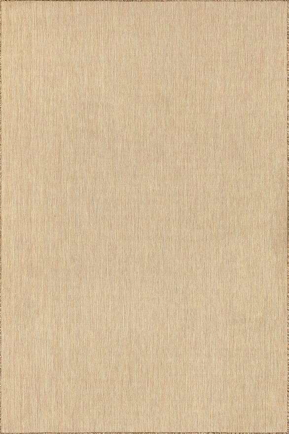 Nuloom Outdoor Performance Collection Nakia Brown/Ivory, 8' x 10', Soft and Cozy, High Traffic, Stain Resistant, Easy Clean, Durable Area Rug for Indoor/Outdoor Patio, Deck, Porch, Garden, Courtyard