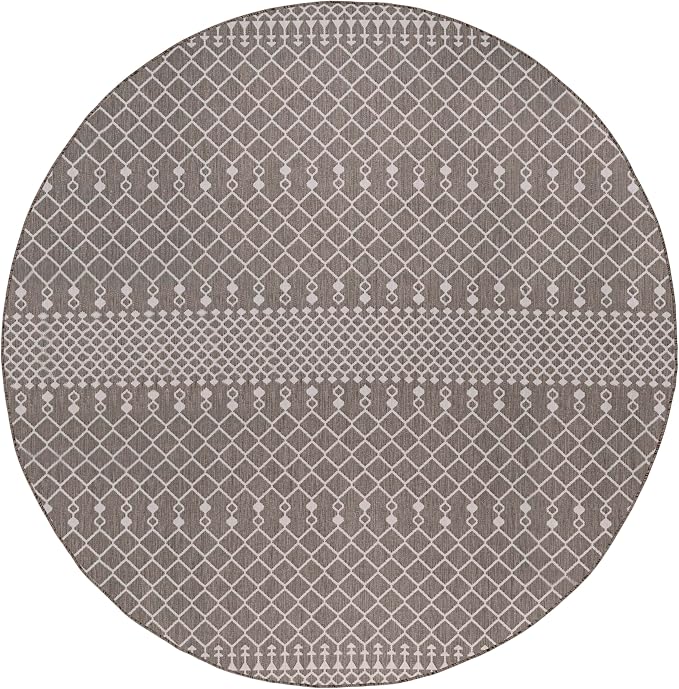 Nourison Home Positano Charcoal 10' x Round Area Rug - Easy Clean, Non Shedding, Bed Room, Living Room, Dining Room, Kitchen (10' x Round)