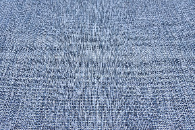 Unique Loom Collection Casual Transitional Solid Heathered Indoor/Outdoor Flatweave Area Rug (9' x 12' Rectangle, Blue/Navy Blue)