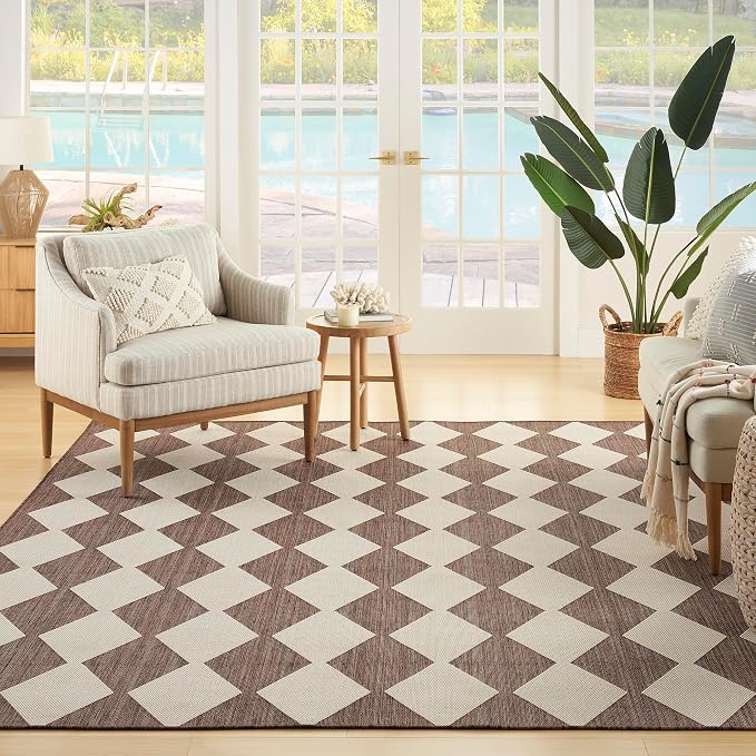 Nourison Home Positano Natural 7' x 10' Area Rug - Easy Clean, Non Shedding, Bed Room, Living Room, Dining Room, Kitchen (7' x 10')