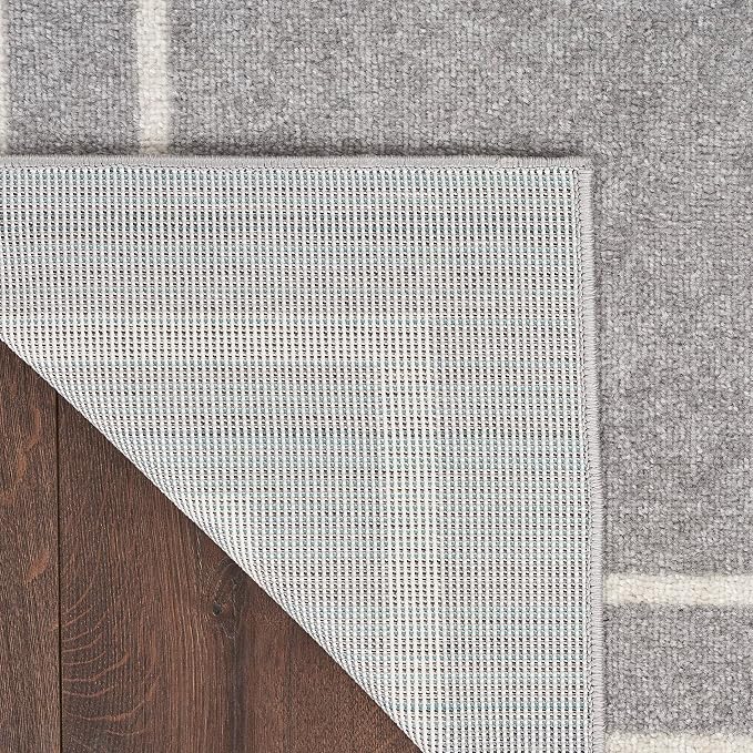 Nourison Home Nourison Essentials Grey Ivory 5' x 7' Area Rug - Easy Clean, Non Shedding, Bed Room, Living Room, Dining Room, Kitchen (5' x 7')