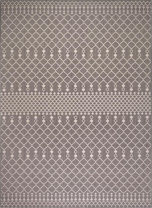 Nourison Home Positano Charcoal 8' x 10' Area Rug - Easy Clean, Non Shedding, Bed Room, Living Room, Dining Room, Kitchen (8' x 10')