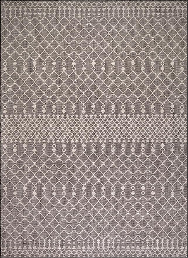 Nourison Home Positano Charcoal 9' x 12' Area Rug - Easy Clean, Non Shedding, Bed Room, Living Room, Dining Room, Kitchen (9' x 12')