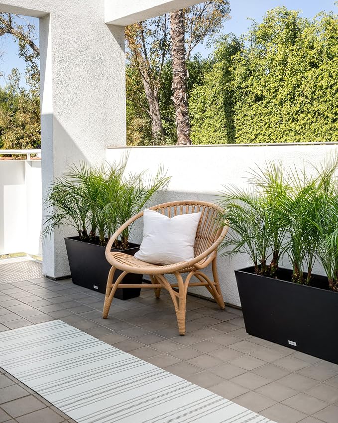 Veradek Pure Series Midori Trough Planter - Large Rectangular Planter for Indoor or Outdoor Deck/Porch | Durable All-Weather Use with Drainage Holes | Modern Decor for Shrubs, Flowers, Small Plants