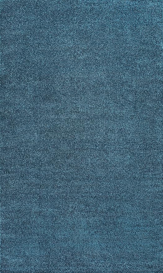 JONATHAN Y Haze Solid Low-Pile Turquoise Indoor Area Rug 6x9, Coastal,Bohemian,Minimalist,Classic, Easy-Cleaning for Living Room,Bedroom,Kitchen,Pet Friendly,Non-Shedding (SEU100H-6)