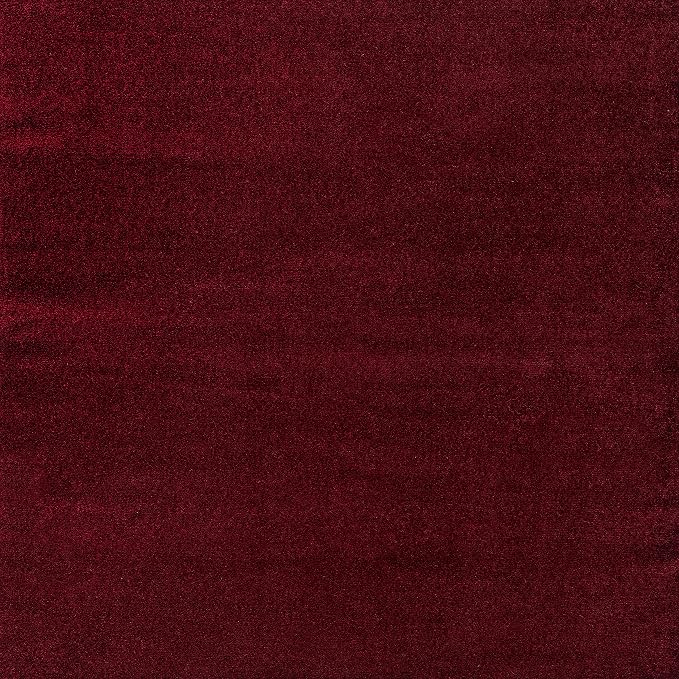 JONATHAN Y Haze Solid Low-Pile Dark Red 5x5 Square Indoor Area Rug, Coastal,Bohemian,Minimalist,Classic, Easy-Cleaning for Living Room,Bedroom,Kitchen,Pet Friendly,Non-Shedding (SEU100Q-5SQ)