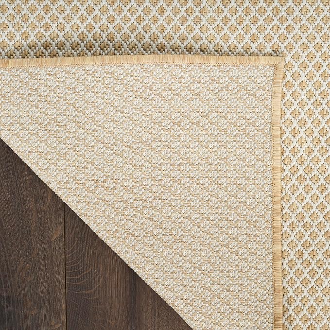 Nourison Home Courtyard Natural 9' x 12' Area Rug - Easy Clean, Non Shedding, Bed Room, Living Room, Dining Room, Kitchen (9' x 12')