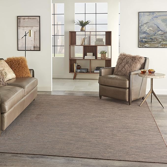 Nourison Home Positano Natural 6' x 9' Area Rug - Easy Clean, Non Shedding, Bed Room, Living Room, Dining Room, Kitchen (6' x 9')