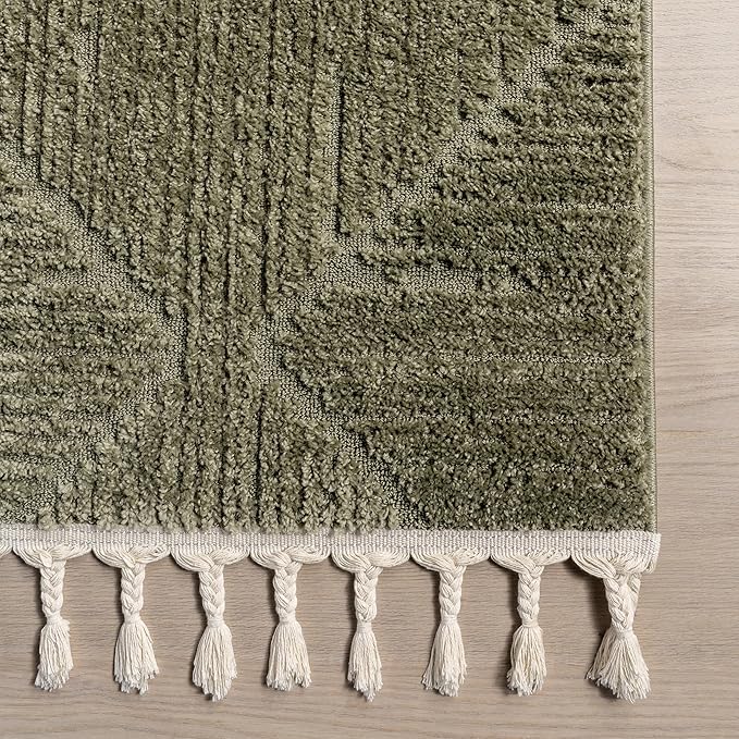 nuLOOM Kerry Green Trellis Power Loomed Area Rug, 10' x 13' | Nuloom Kerry Trellis 10' x 13' Area Rug for Living Room Bedroom Dining Room, Green