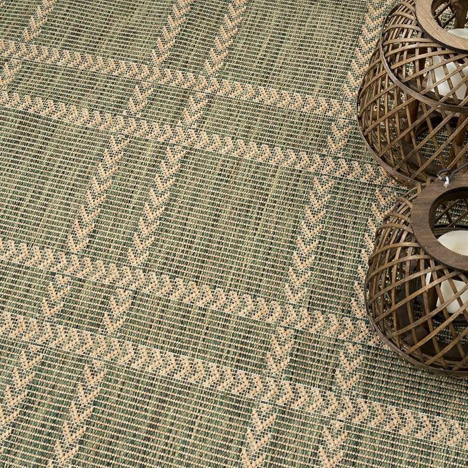 Nourison Home Horizon Indoor/Outdoor Green 6' x 9' Area Rug - Easy Clean, Non Shedding, Bed Room, Living Room, Dining Room, Kitchen (6' x 9')