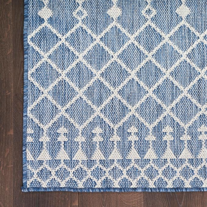 Nourison Home Positano Navy Blue 7' x 10' Area Rug - Easy Clean, Non Shedding, Bed Room, Living Room, Dining Room, Kitchen (7' x 10')