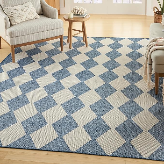 Nourison Home Positano Navy Blue 5' x 7' Area Rug - Easy Clean, Non Shedding, Bed Room, Living Room, Dining Room, Kitchen (5' x 7')