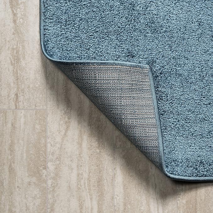 JONATHAN Y Haze Solid Low-Pile Turquoise Runner Rug 2x14, Coastal,Bohemian,Minimalist,Classic, Easy-Cleaning for Living Room,Bedroom,Kitchen,Pet Friendly,Non-Shedding (SEU100H-214)