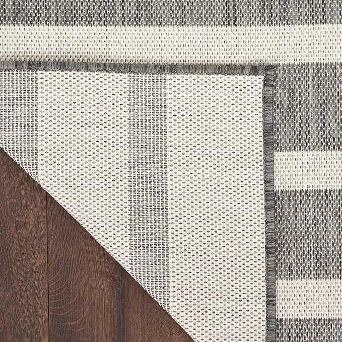 Nourison Home Positano Charcoal Ivory 8' x 10' Area Rug - Easy Clean, Non Shedding, Bed Room, Living Room, Dining Room, Kitchen (8' x 10')