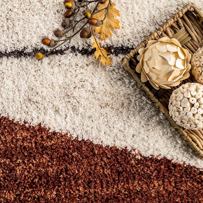 nuLOOM Kali Rust Diamond Power Loomed Runner Rug, 2' x 6' | Nuloom Kali Diamond 2' x 6' Runner Shag Rug for Living Room Bedroom Dining Room Nursery Entryway Hallway, Rust