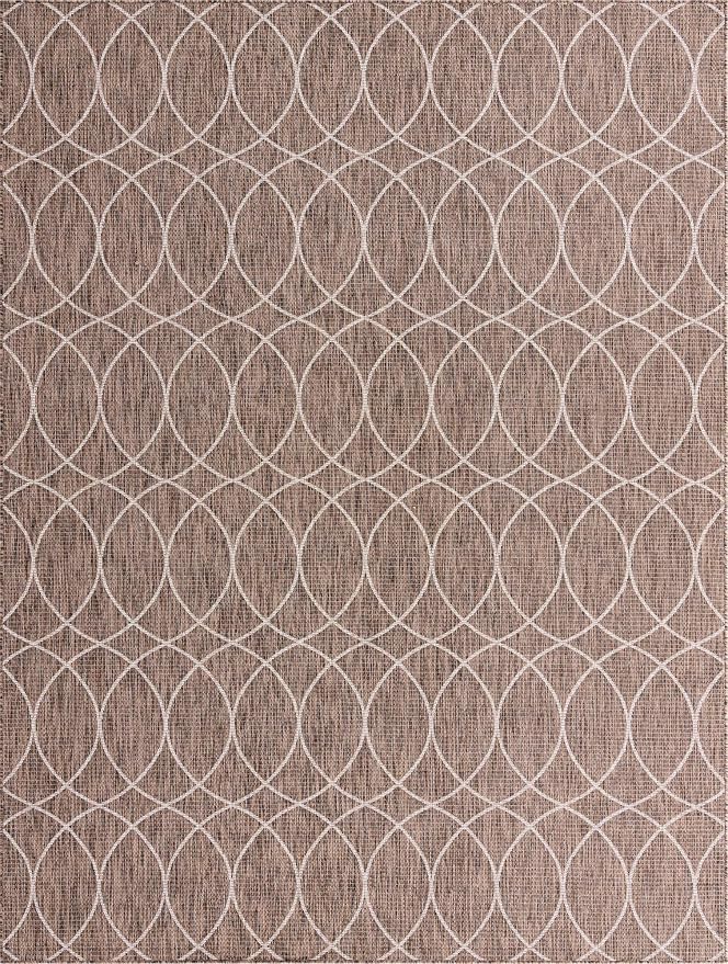 Unique Loom Outdoor Trellis Collection Area Rug - Gitter (9' x 12' Rectangle, Brown/ Ivory)