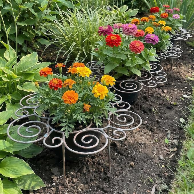 2026 New Peony Cages and Supports, Metal Plant Support Ring for Garden, Indoor Pots, Flower Hoop for Upright Growth and Protection (1, L（17.3" x 17.3"）* 2)