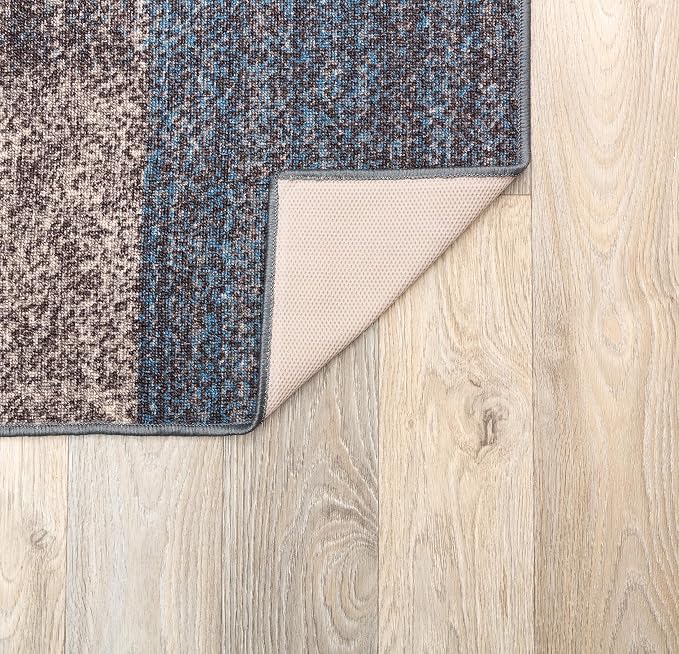 Rugshop Geometric Boxes Non-Slip Contemporary Area Rug Blue 7'10" x 10' | Non-Shedding, Rectangular, Size 7'10" x 10', Living Room, Bedroom, Dining Room, Home Office, Kitchen, Entryway, Hallway