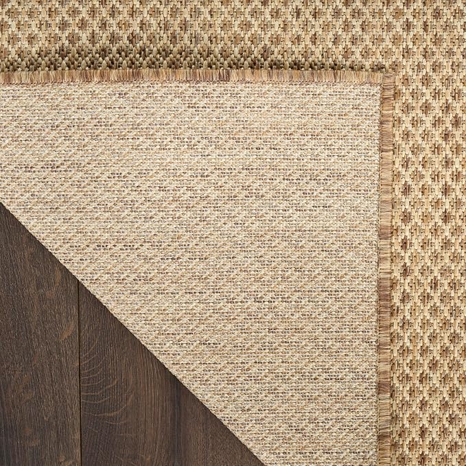 Nourison Home Courtyard Jute 4' x 6' Area Rug - Easy Clean, Non Shedding, Bed Room, Living Room, Dining Room, Kitchen (4' x 6')