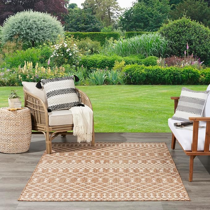 Nourison Home Positano Jute 9' x 12' Area Rug - Easy Clean, Non Shedding, Bed Room, Living Room, Dining Room, Kitchen (9' x 12')