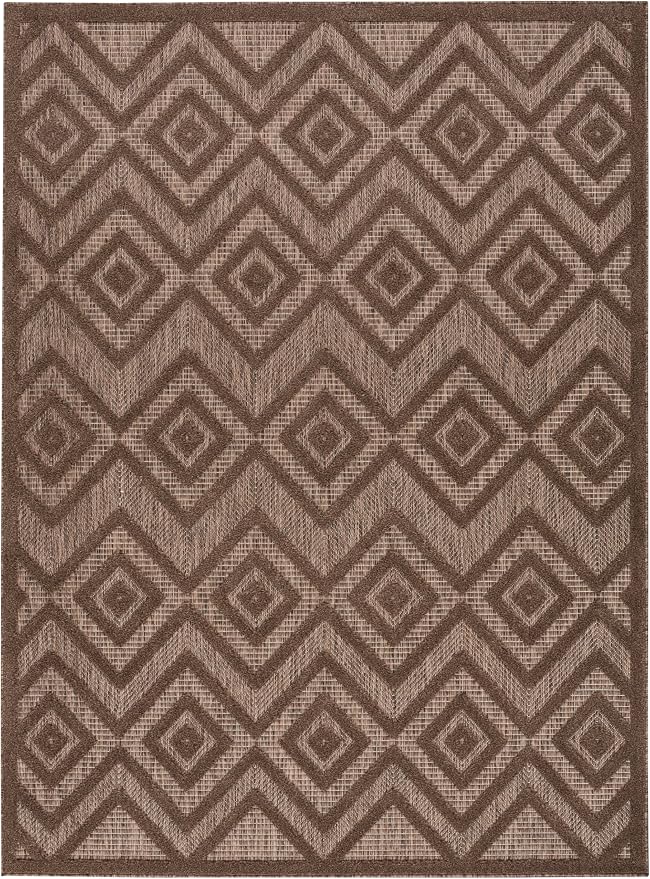 Nourison Home Versatile Brown 4' x 6' Area Rug - Easy Clean, Non Shedding, Bed Room, Living Room, Dining Room, Kitchen (4' x 6')
