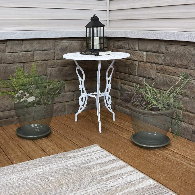 Sunnydaze 9-Inch Ceramic Plant Saucers - Plant Drip Trays for Outdoor Planter Flowerpot Drainage - Set of 4 - Gray