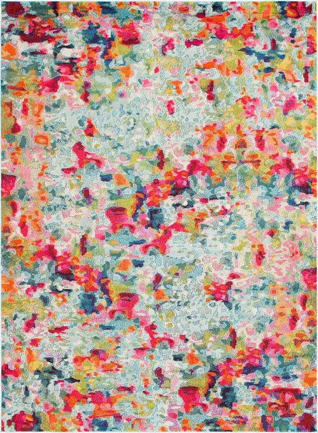 Unique Loom Chromatic Collection Area Rug - Champagne (9' x 12' Rectangle, Multi/ Blue)