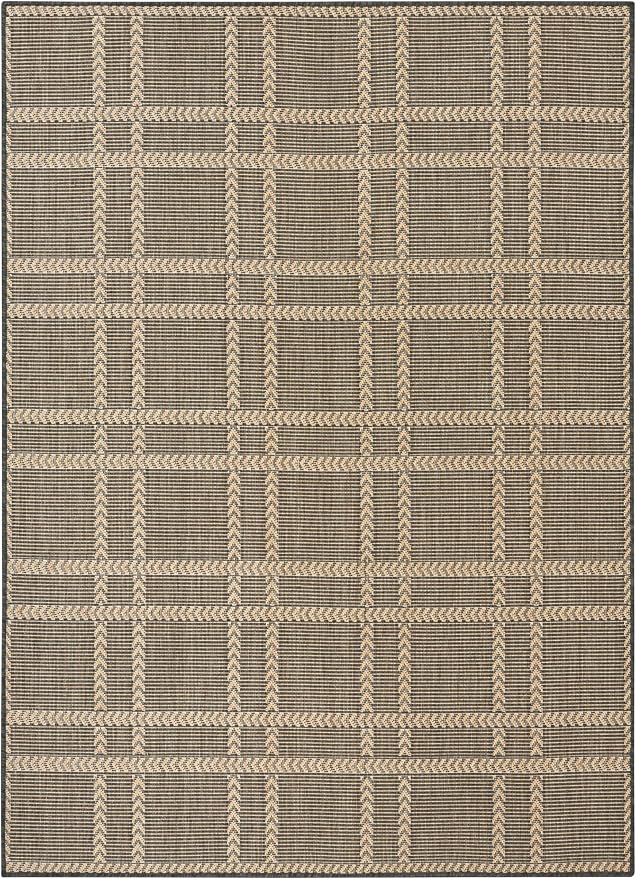 Nourison Home Horizon Indoor/Outdoor Charcoal 4' x 6' Area Rug - Easy Clean, Non Shedding, Bed Room, Living Room, Dining Room, Kitchen (4' x 6')