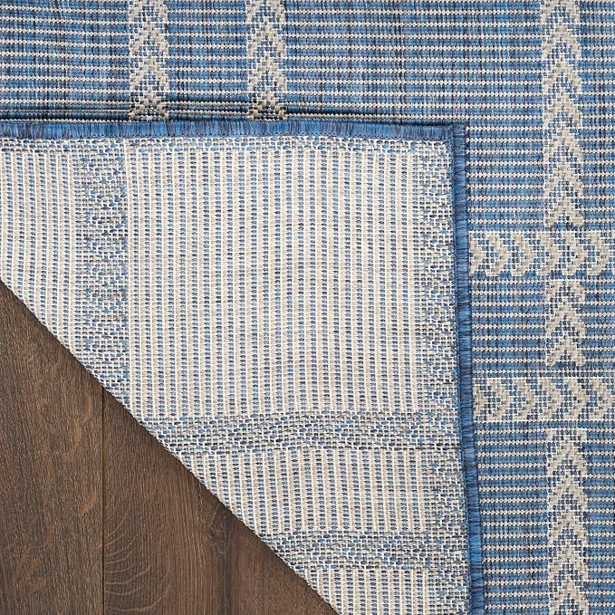 Nourison Home Horizon Indoor/Outdoor Navy 2' x 6' Area Rug - Easy Clean, Non Shedding, Bed Room, Living Room, Dining Room, Kitchen (6' Runner)