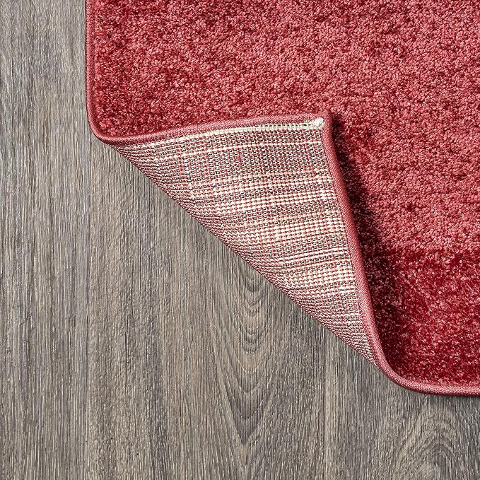 JONATHAN Y Haze Solid Low-Pile Red Runner Rug 2x16, Coastal,Bohemian,Minimalist,Classic, Easy-Cleaning for Living Room,Bedroom,Kitchen,Pet Friendly,Non-Shedding (SEU100E-216)