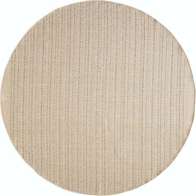 Nourison Home Tulum Taupe 8' x Round Area Rug - Easy Clean, Non Shedding, Bed Room, Living Room, Dining Room, Kitchen (8' x Round)