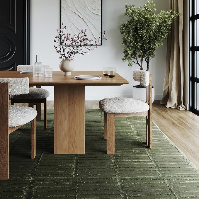 nuLOOM Kailani Green Geometric Washable Area Rug, 8' x 10' | Nuloom Kailani Geometric 8' x 10' Machine Washable Area Rug for Living Room Bedroom Dining Room, Green