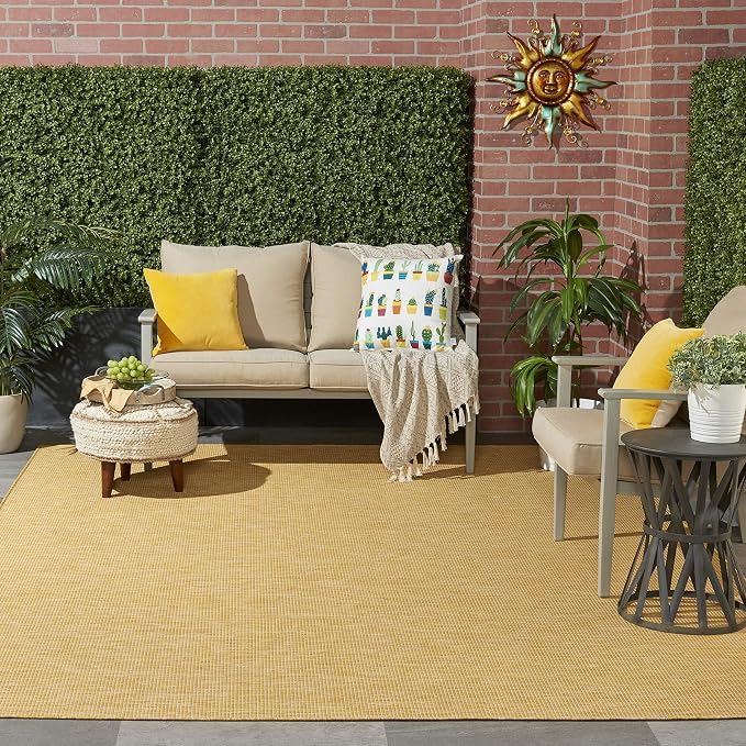 Nourison Home Positano Yellow 4' x 6' Area Rug - Easy Clean, Non Shedding, Bed Room, Living Room, Dining Room, Kitchen (4' x 6')