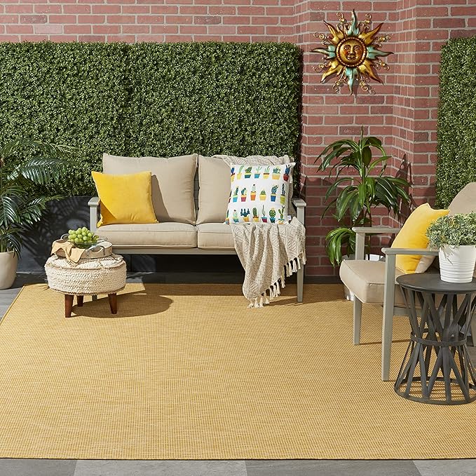 Nourison Home Positano Yellow 8' x 10' Area Rug - Easy Clean, Non Shedding, Bed Room, Living Room, Dining Room, Kitchen (8' x 10')