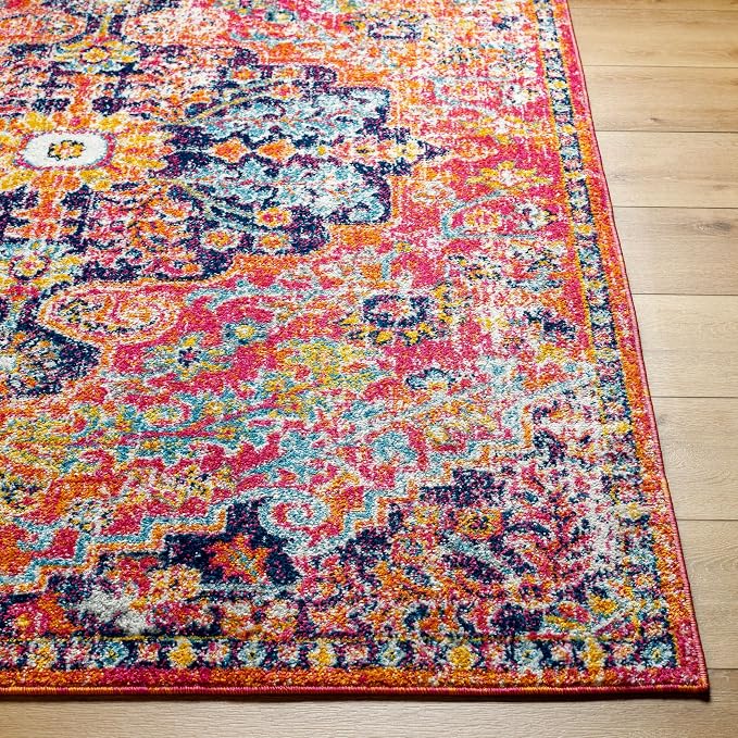 Livabliss Odelia Vintage Bohemian Runner Area Rug,2'7" x 7'3",Pink/Orange