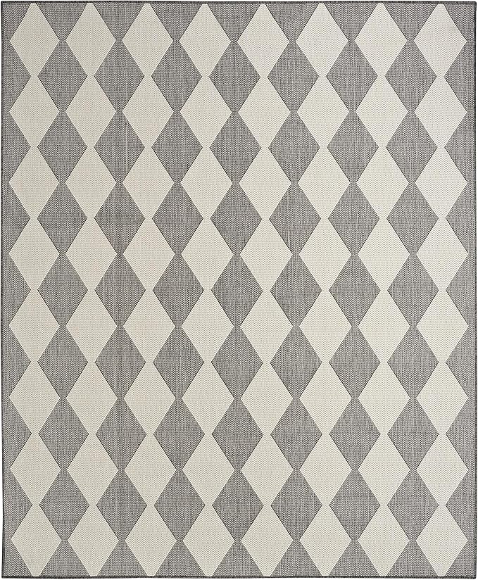 Nourison Home Positano Charcoal 7' x 10' Area Rug - Easy Clean, Non Shedding, Bed Room, Living Room, Dining Room, Kitchen (7' x 10')