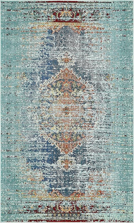 Unique Loom Outdoor Solid Collection Area Rug (9' x 12' 2" Rectangle Rust Red/Beige)