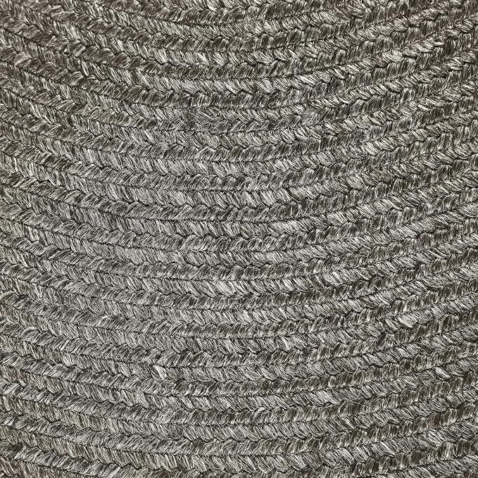 Superior Indoor/Outdoor Runner Rug, Reversible Braided Floor Decor for Living Room, Kitchen, Patio, Front Porch, Modern Boho Farmhouse Rugs, Hardwood, Bedroom Accessories, 2' x 8' Oval, Charcoal