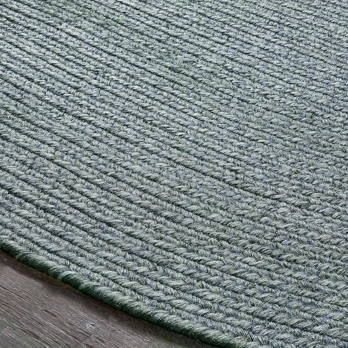 Superior Indoor/Outdoor Area Rug, Reversible Braided Floor Decor for Living Room, Kitchen, Patio, Front Porch, Modern Boho Farmhouse Rugs, Hardwood, Bedroom Accessories, 8' x 10', Lagoon Breeze