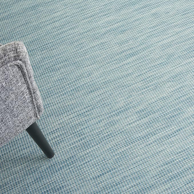 Nourison Home Positano Aqua 4' x 6' Area Rug - Easy Clean, Non Shedding, Bed Room, Living Room, Dining Room, Kitchen (4' x 6')