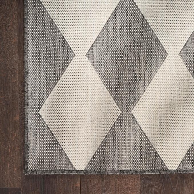 Nourison Home Positano Charcoal 6' x 9' Area Rug - Easy Clean, Non Shedding, Bed Room, Living Room, Dining Room, Kitchen (6' x 9')
