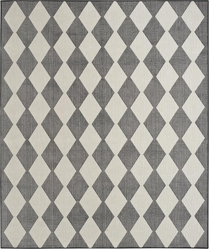 Nourison Home Positano Black 8' x 10' Area Rug - Easy Clean, Non Shedding, Bed Room, Living Room, Dining Room, Kitchen (8' x 10')