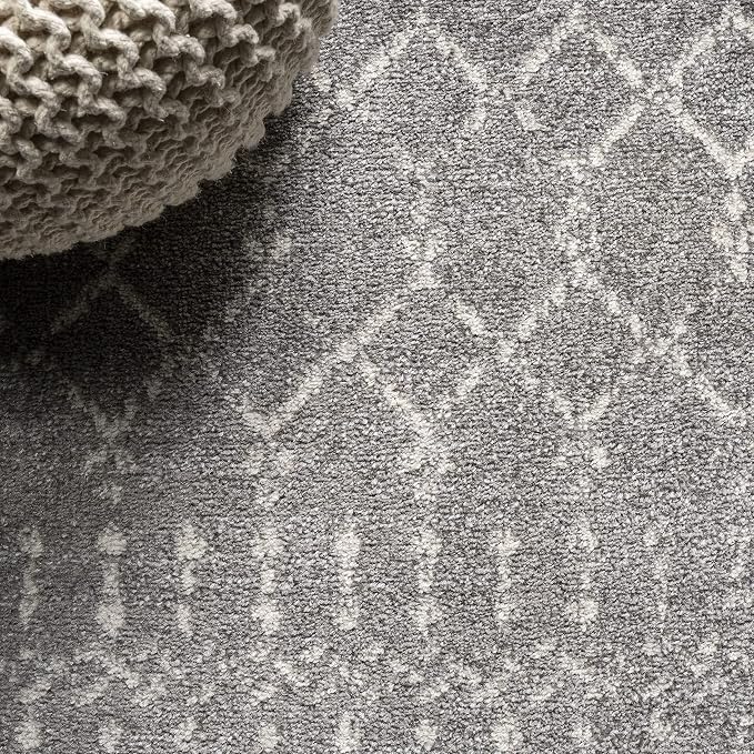 JONATHAN Y Boho Vintage Diamond Gray/Ivory Runner Rug 2X20 ft, Moroccan Hype for Living Room, Bedroom, Kitchen, Office, Easy-Cleaning, High Traffic, Pet-Friendly, Non-Shedding (MOH101C-220)