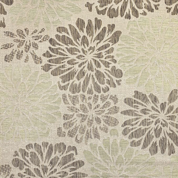 JONATHAN Y Floral Textured Weave Indoor Outdoor Square Area Rug 4X4 Sage/Brown, Zinnia Modern for Backyard, Patio, Porch, Easy-Cleaning, High Traffic, Pet-Friendly, Non-Shedding (SMB110A-4SQ)