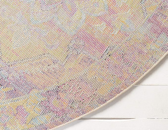 Unique Loom Monterey Collection Area Rug - Aztec (8' Round Multi/Blue)
