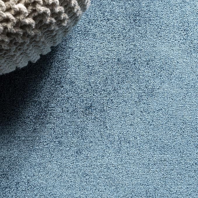 JONATHAN Y Haze Solid Low-Pile Turquoise Indoor Area Rug 10x14, Coastal,Bohemian,Minimalist,Classic, Easy-Cleaning for Living Room,Bedroom,Kitchen,Pet Friendly,Non-Shedding (SEU100H-14)